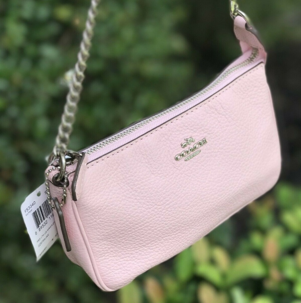 Coach Large Wristlet Pebble Leather Petal F53340 - Picture 2 of 5